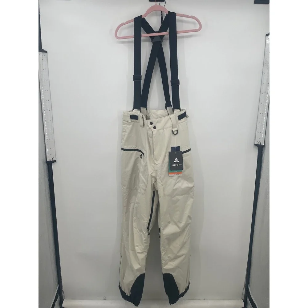GSOU SNOW Beige Snowboard Pants Men's Size Med New w/ Tags Waterproof Breathable